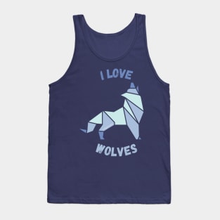 I love wolves - geometric Tank Top